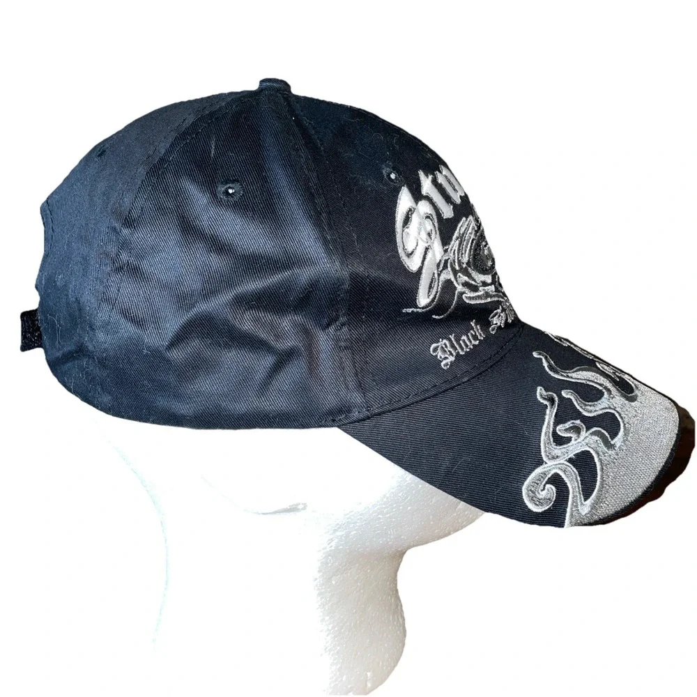 Y2K‎ 2008 68th Sturgis Black Hills Flame Bill Black Motorcycle Hat Cap